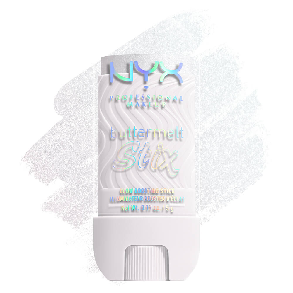 Buttermelt Stix packshot solider show on top of product swatch in shade 03 That's So Melt