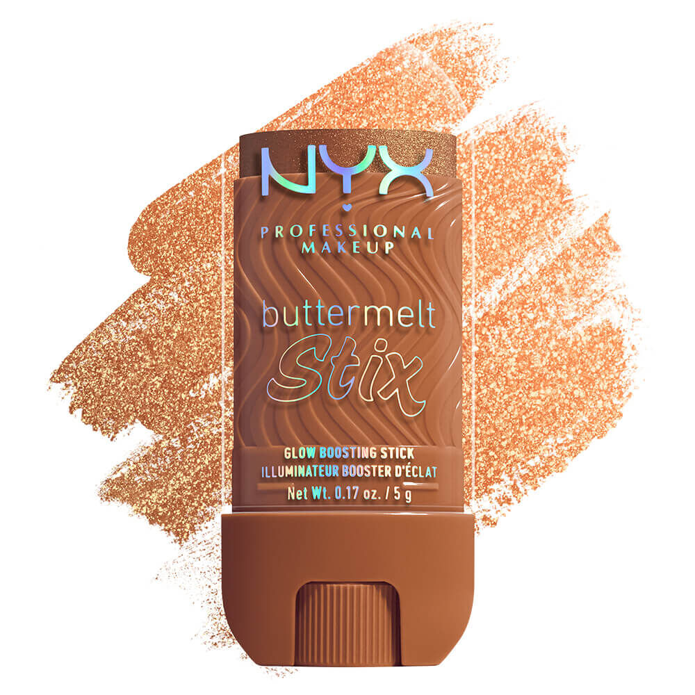 Buttermelt Stix packshot solider show on top of product swatch in shade 11 Melt You Later